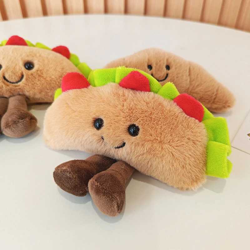 1Pc New Funny Bread Plush Pendant Toy Creative Croissants Roll Taco Cake Plush Doll Keychain Decoration Backpack Pendant Gift XJ250602