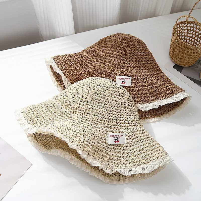 Summer Hats For Women Sun Hat Lace Brimmed Sun Hats Ladies Breathable Beach Accessories Bucket Hat Seaside Holiday Foldable New W250602