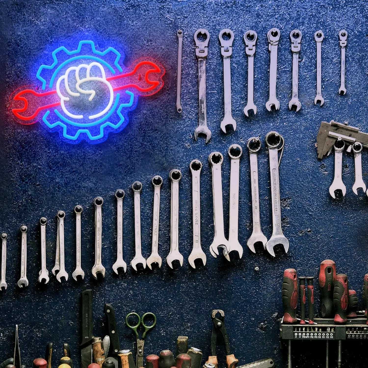 Wrench Neon Sign For Wall Decor LED Neon Light Suitable For Garage Christmas Party Bedroom Man Cave Garage Auto Repair Shop XJ250602