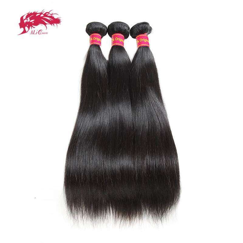 Ali Queen 3/4pcs Brazilian Raw Virgin Weave Bundles 8"~34" Natural Color Straight Unprocessed Human Hair Weaving