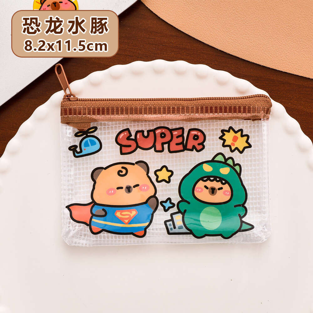 Kapibala Coin Purse Cartoon Cute Transparent Makeup Portable Earphone Card Storage Key Bag