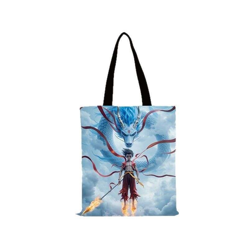 Nezha 2 Double-Sided Print 40CM*35CM Large Capacity Tote Canvas Shoulder Bag for Women