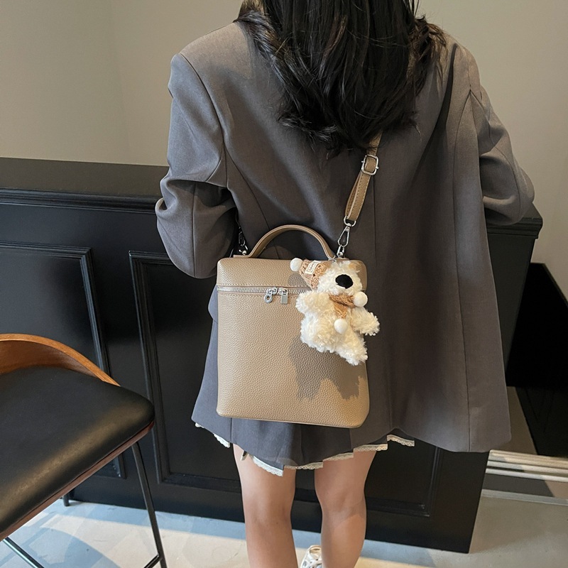 designer Korean Style Fashion Trend Lychee Pattern Backpack for Women 2025 New Simple Fresh Cute Versatile Single Shoulder Crossbody Bag