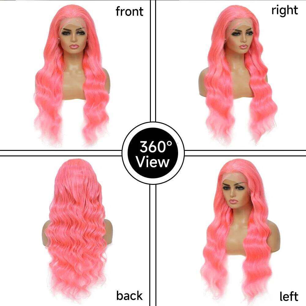 Lafino Pink Front 13x6 13x4 Lace Frontal Human Hair Wig Colored Loose Body Wave