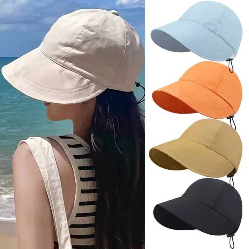 2025 Summer Hats for Women Foldable Baseball Cap Wide Large Brim Sunscreen Beach Caps Girls Outdoor Casual Adjustable Bucket Hat W250602