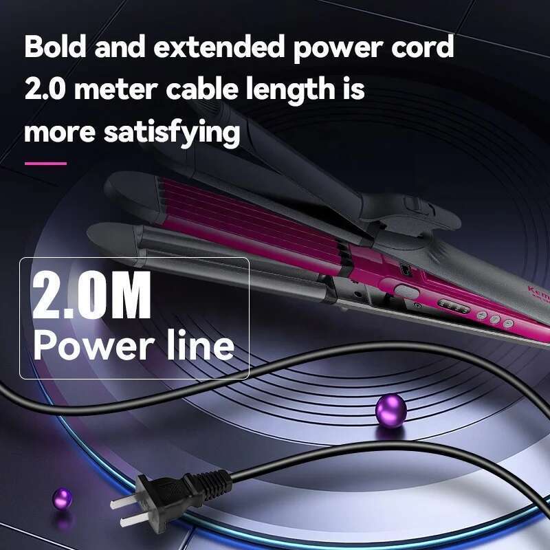 Kemei KM-1397 Multi-functional 3-in-1 Hair Straightener Straightening, Curling, and Crimping Professional Styling Iron