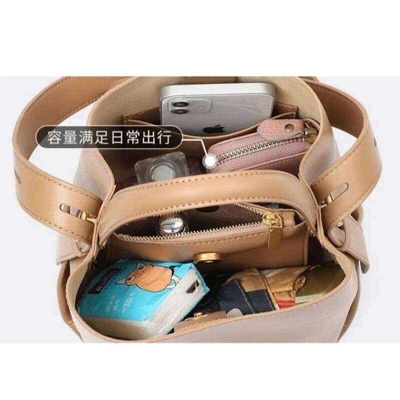 Designer Bucket Genuine Leather Crossbody Shoulder Bags For Women Sling Purses And Handbags Female Tote Bag Bolsa