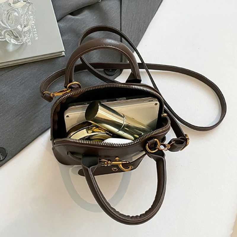 Small Size Top-handle Bags For Women Belt Buckle Design Mini Shoulder Crossbody Shell Bag Luxury Designer Purses And Handbags Y250603