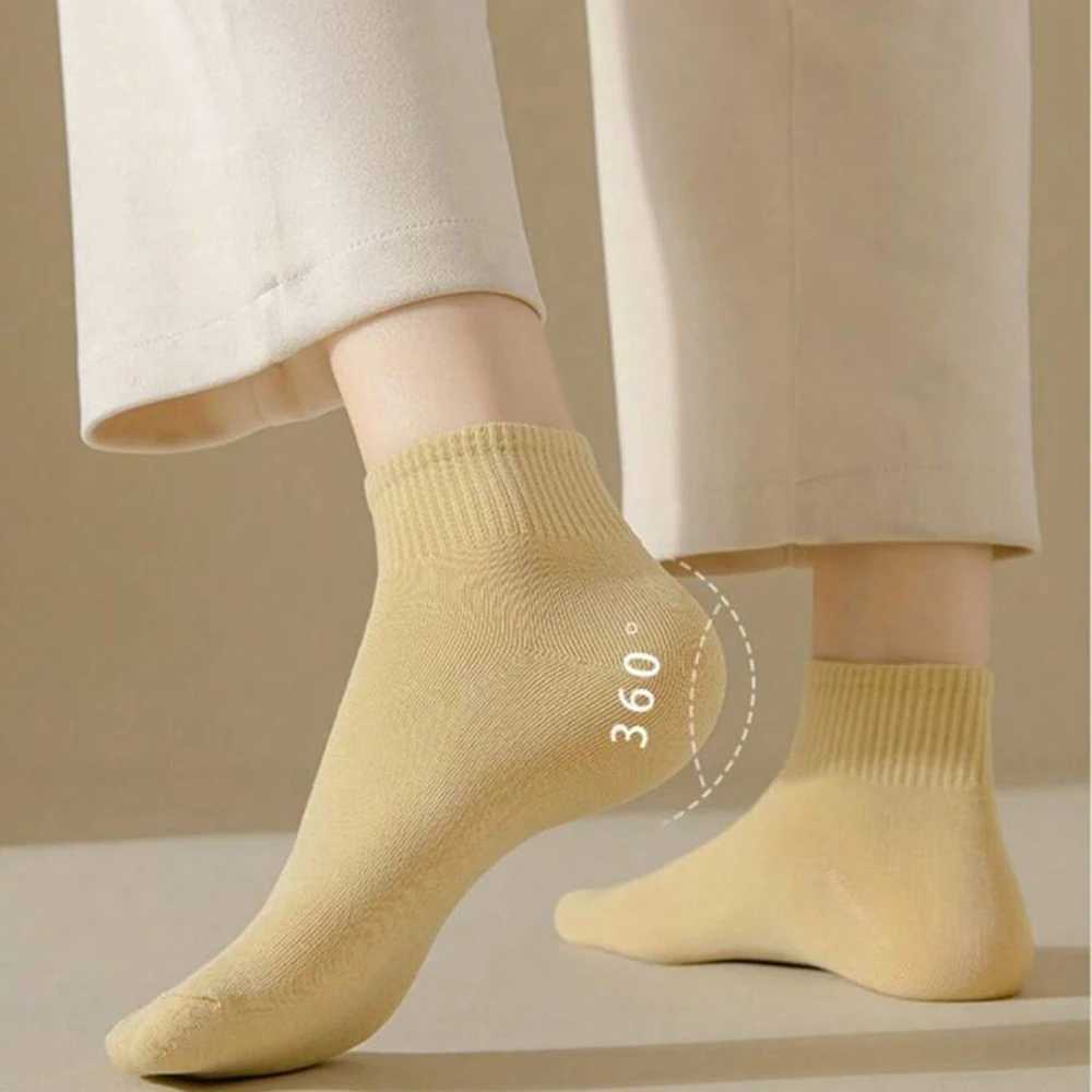 5/10 Pairs Women Macaron Colored Short Socks Fashionable Simple Soft Comfortable Sweat Absorbing Breathable Casual Socks T250602