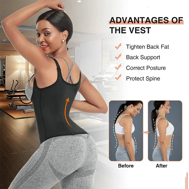 Sweat Waist Trainer Vest Slimming Corset for Weight Loss Body Shaper Sauna Suit Compression Shirt Belly Girdle Tops Shapewear 250528