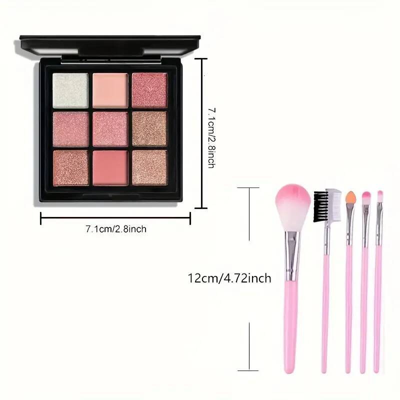 9-Color Matte Eye Shadow Palette Shimmer Rose Pink Color Pearly Eyeshadow Make-up for Women Nude Cosmetics Korean Makeup