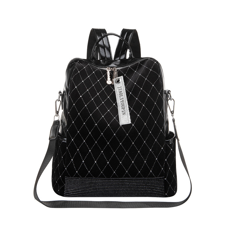 Free Shipping 2025 Designer Bag New Trendy Women's Fashion Casual Backpack Simple Commuter Office Backpack For Women Outdoors Bag Bright Diamond 