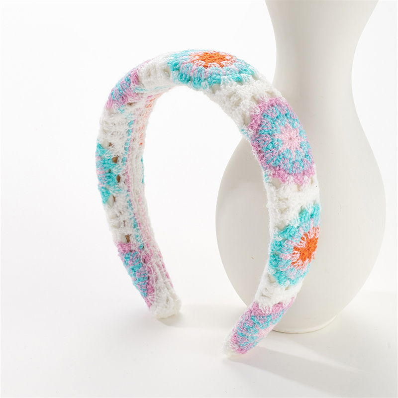 New holiday style knitted hair bands flowers hollow women's headband rustic style hair accessories