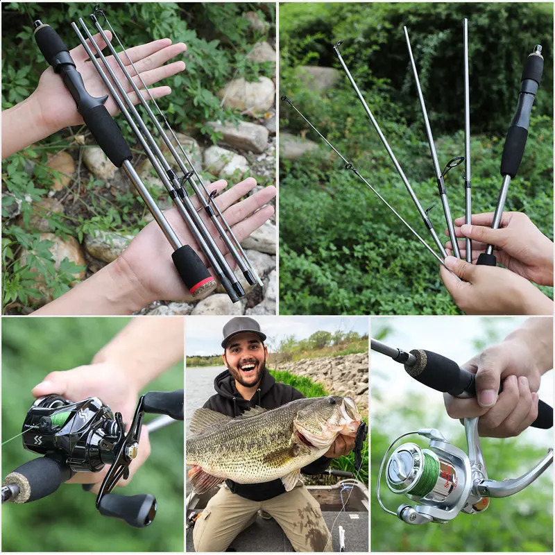 Sougayilang SpinningCasting Rod 5 Sections Carbon Fiber Ultra Light Carp Fishing Pole Outdoor Sport Stream ToolsTackle 250530