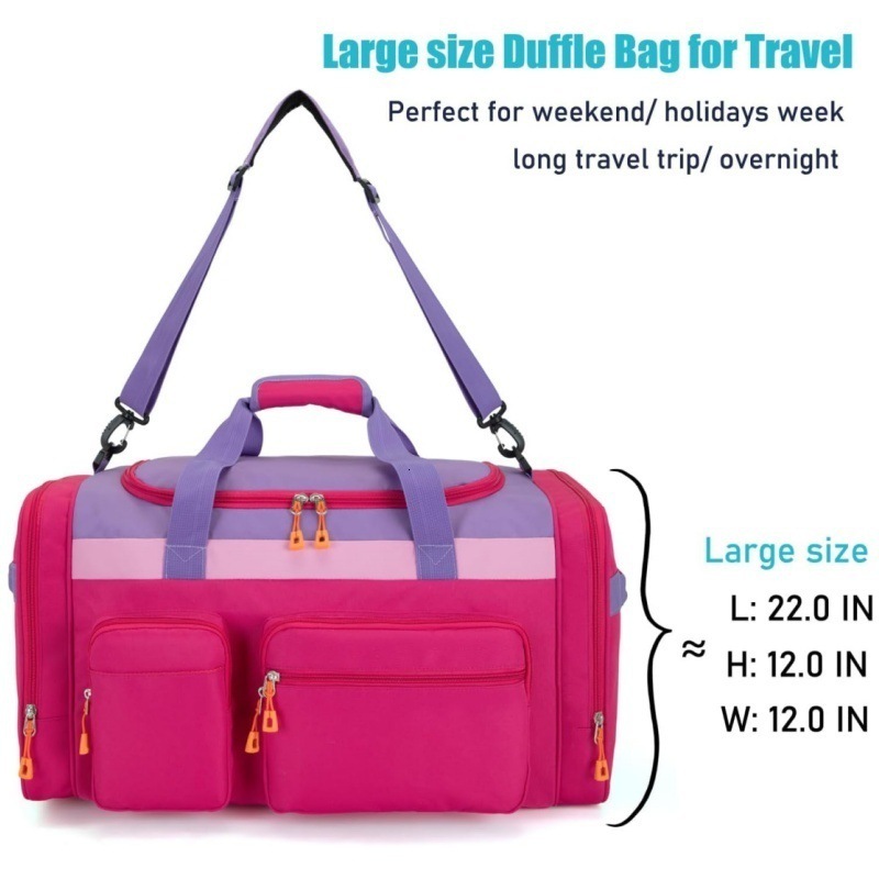 New Large Travel for Kids with Shoe Compartment Anti-Theft Carry-On Airplane Weekend Bag