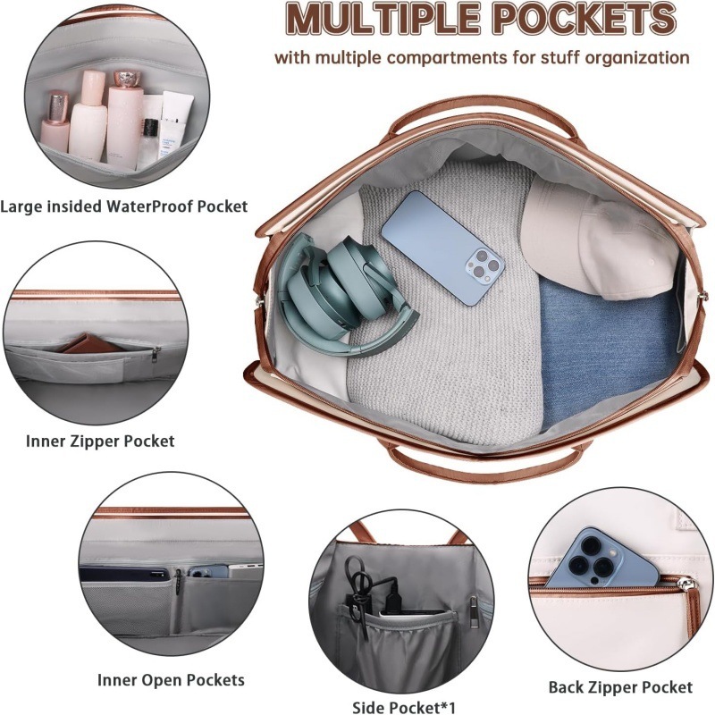 Large Capacity Lage for Women and Men, Carry-on Handheld Bag, Foldable Waterproof Ultra-light Business Trip Travel Bag