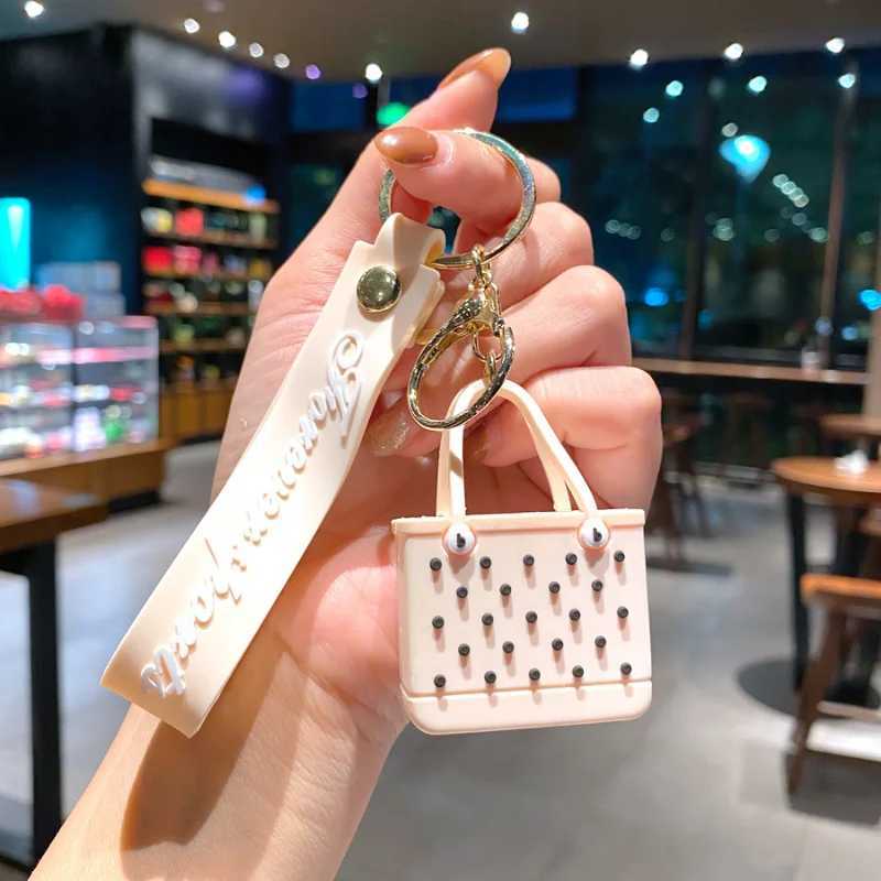 New EVA Beach Hole Bag Keychain European and American Fashion Seaside Big Basket PVC Silicone Bag Pendant Gift XJ250602