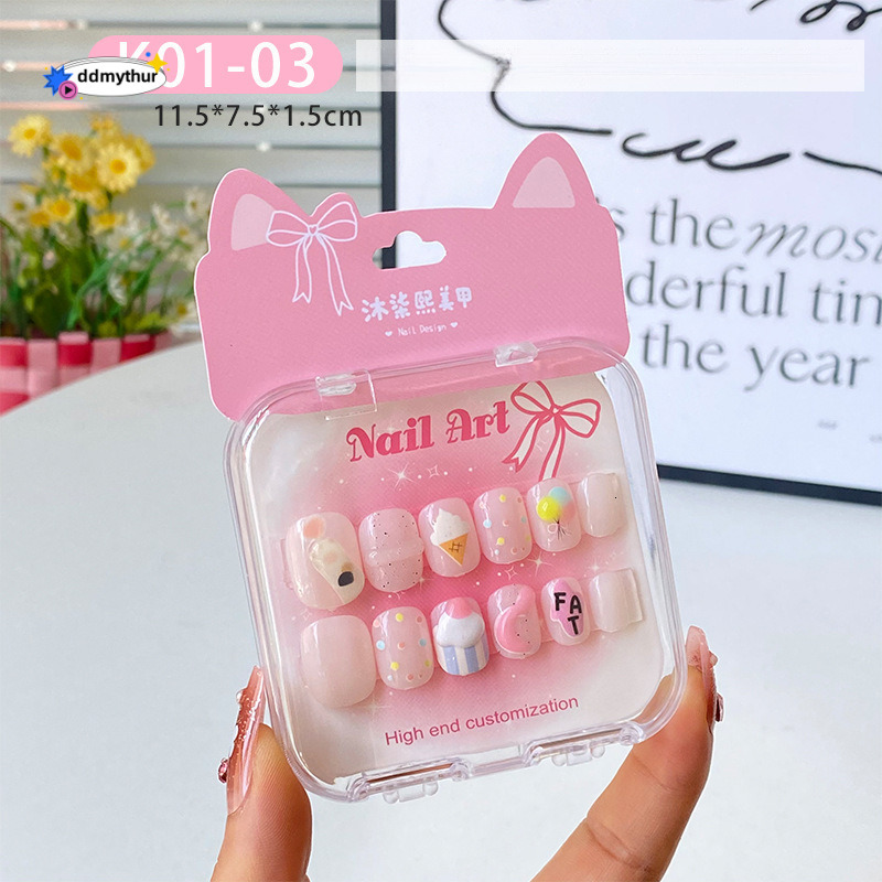 Cartoon Cute Children's Kuromi Girl Removable Wearable Nail Stickers ddmythur