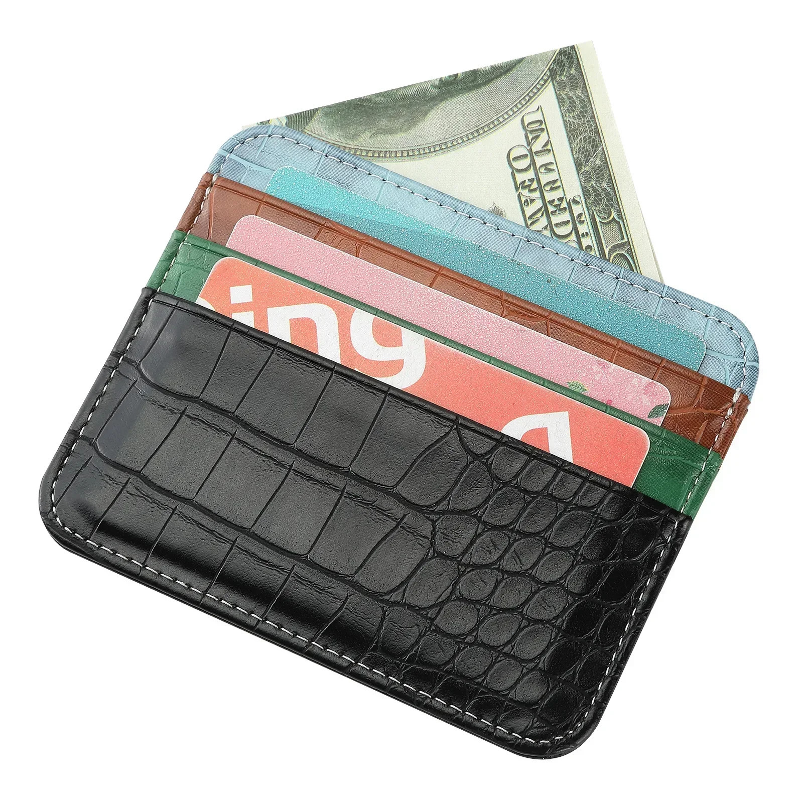 Slim Thin Mini ID Business Credit Card Holder PU Leather Mens Coin Money Card Wallet Case Male Small Cardholder Purse for Women 250530