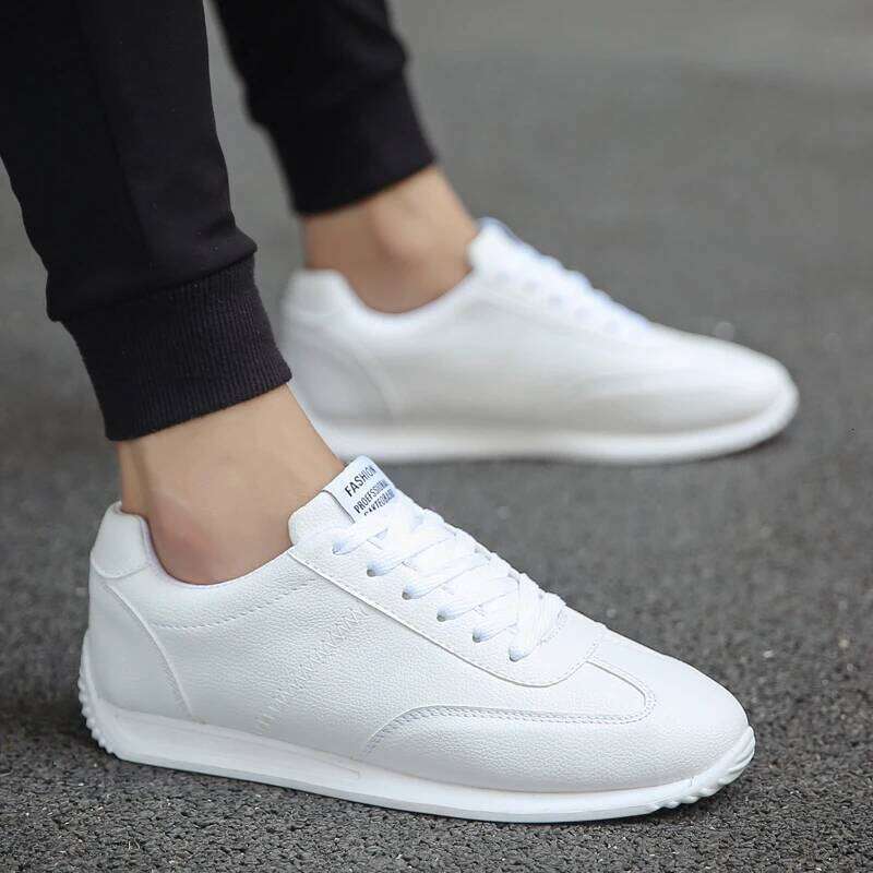 QZHSMY Leather Shoes Trend Casual Shoe Italian Breathable Leisure Male Sneakers Non-slip Footwear White Men Loafers