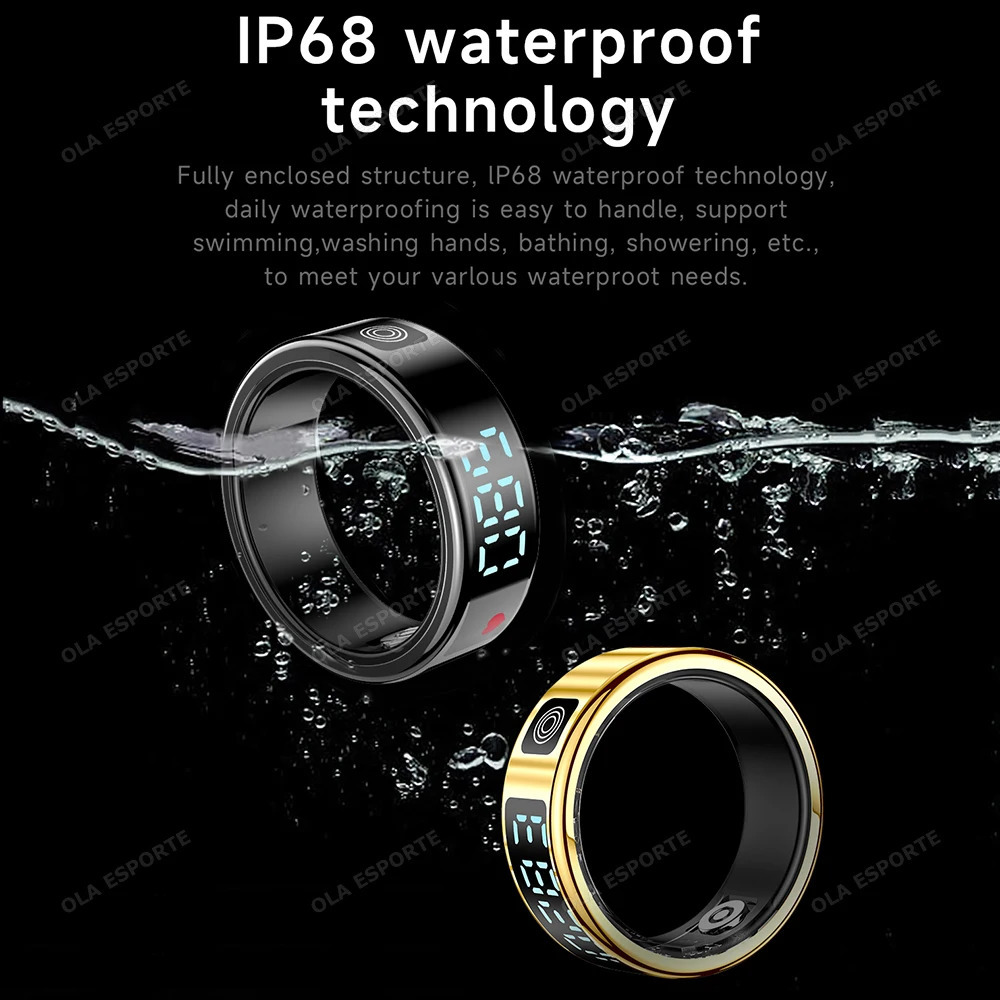 Display Screen Smart Ring For Ring Gesture Video/Brush Tiktok Health Monitor 5ATM Waterproof Smartring 250526