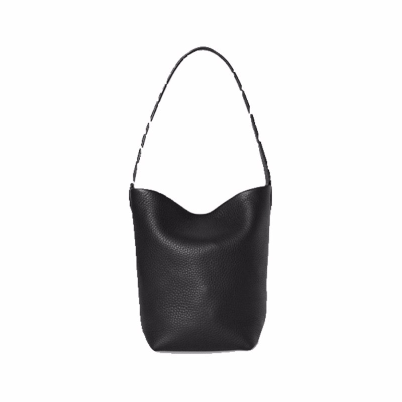 Leather bucket bag, new cowhide bucket bag, high-end single shoulder large capacity commuting tote bag
