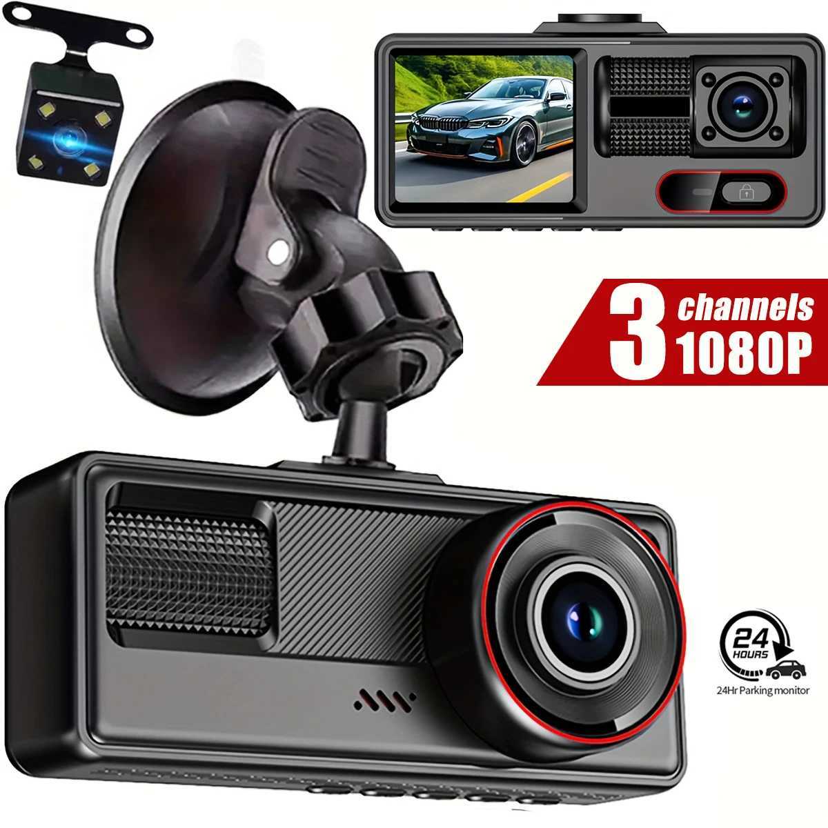 Car dvr Dashcam auto 3 Channel voiture black box Automatic 1080P recording car camera DVR Front Rear View Video Recorder 24H Parkin Mode R250529