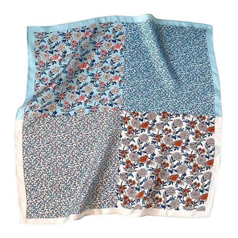 Fashion 100% Silk Satin Scarf Women Handkerchief Printed Bag Scarfs Female Square Head Bandana Small Neck Scarves For Ladies W250602