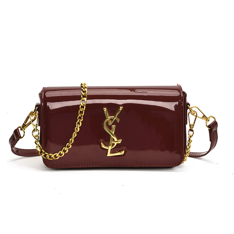 Ladies Graceful High Shine Square 2025 New Simple Fashion Chain Shoulder Commuter Crossbody Bag