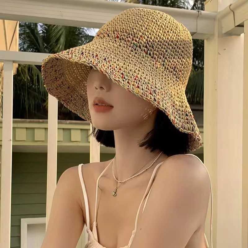 Summer Hats For Women Sun Hat Boho-chic Straw Hat Sunshade Breathable Wide Brimmed Sunscreen Foldable Beach Accessories Sunhat W250602