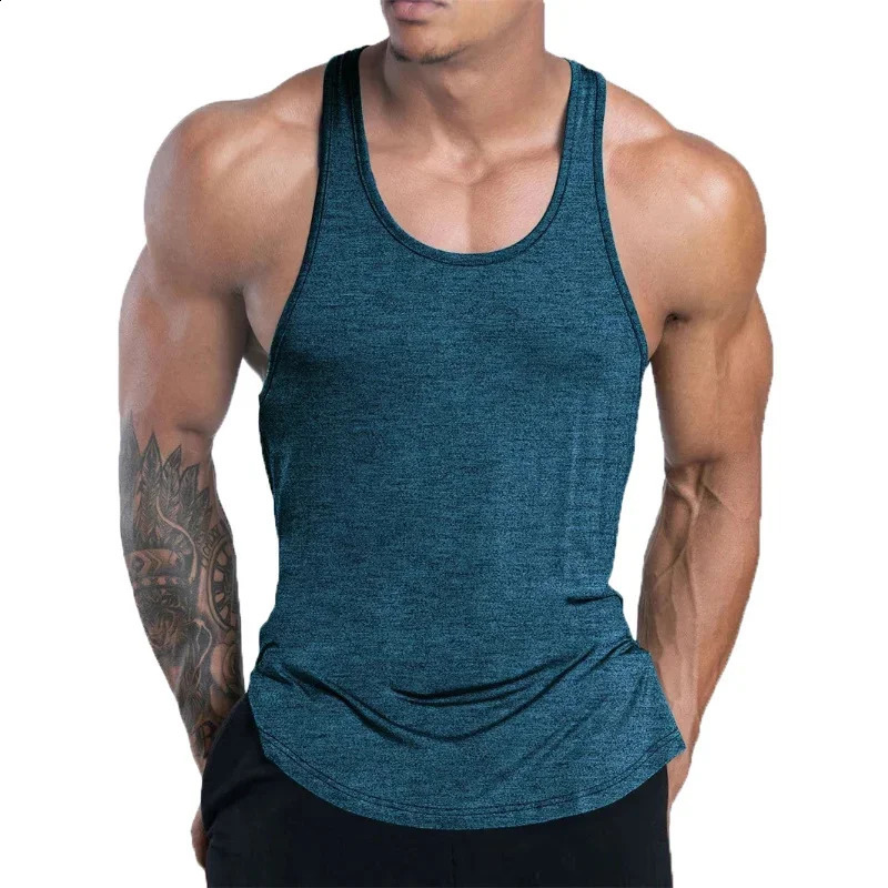 Mens Fitness Tank Top Summer Training Undershirt men Basketball quickdry Breathable loose casual Sports Vest 250527
