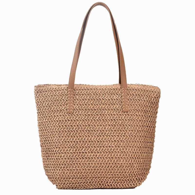 Hand-woven Womens Shoulder Handbag Bohemian 2024 Summer Fashion Str Beach Travel Shopper Weaving Shopping Bags Y250603