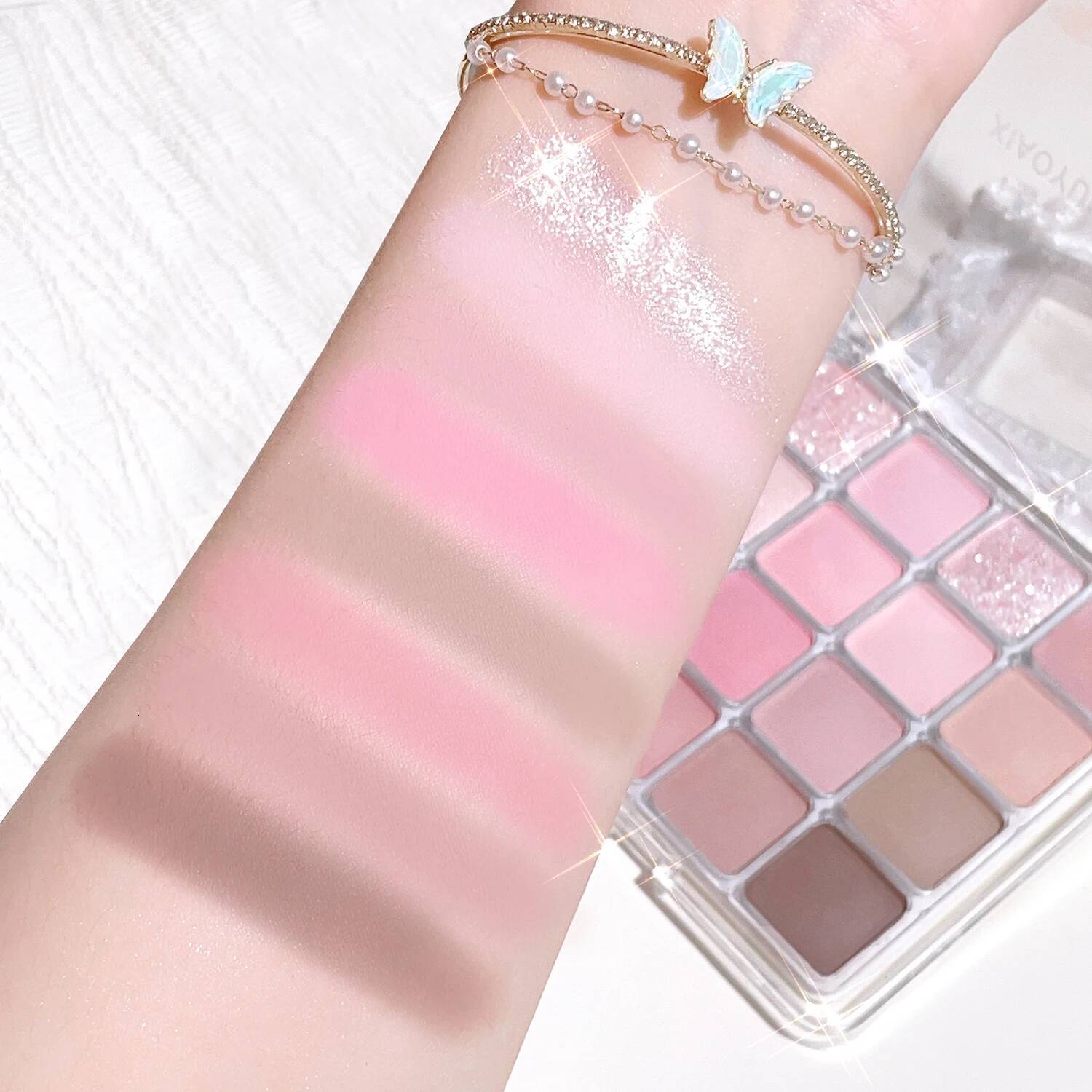 Sixteen sunset magic glitter matte sequins earth color Korean eye shadow makeup plate