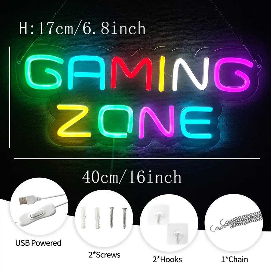 Gaming Zone Neon Sign LED Color Letter Light Used for Game Area Sign Bedroom Home Club Man Cave Decor Gifts for Friends. XJ250602