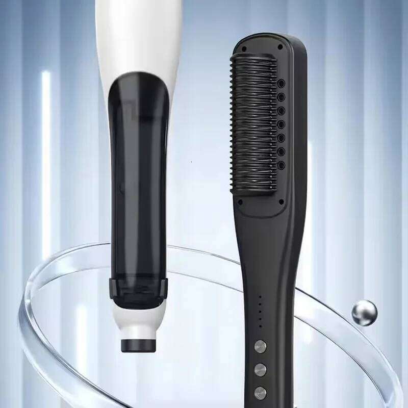 Negative Ion Steam Hair Straightener Brush Styling Comb 2In1 Straightening Curler Fast Heating Ceramic Anti-scald Flat Steampod
