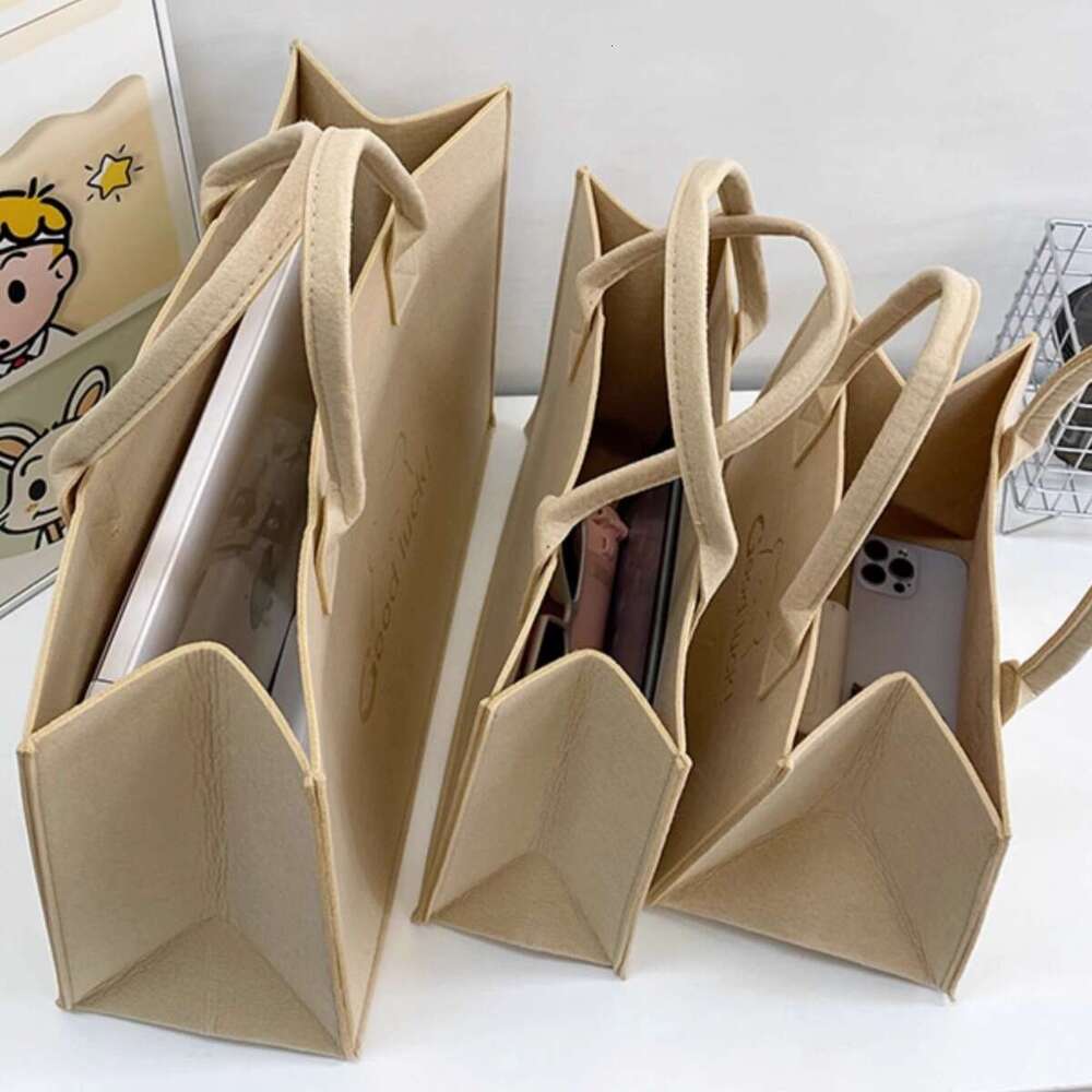 Trendy Gift for Women Shopping Advertising Storage Tote Felt Bag Handbag