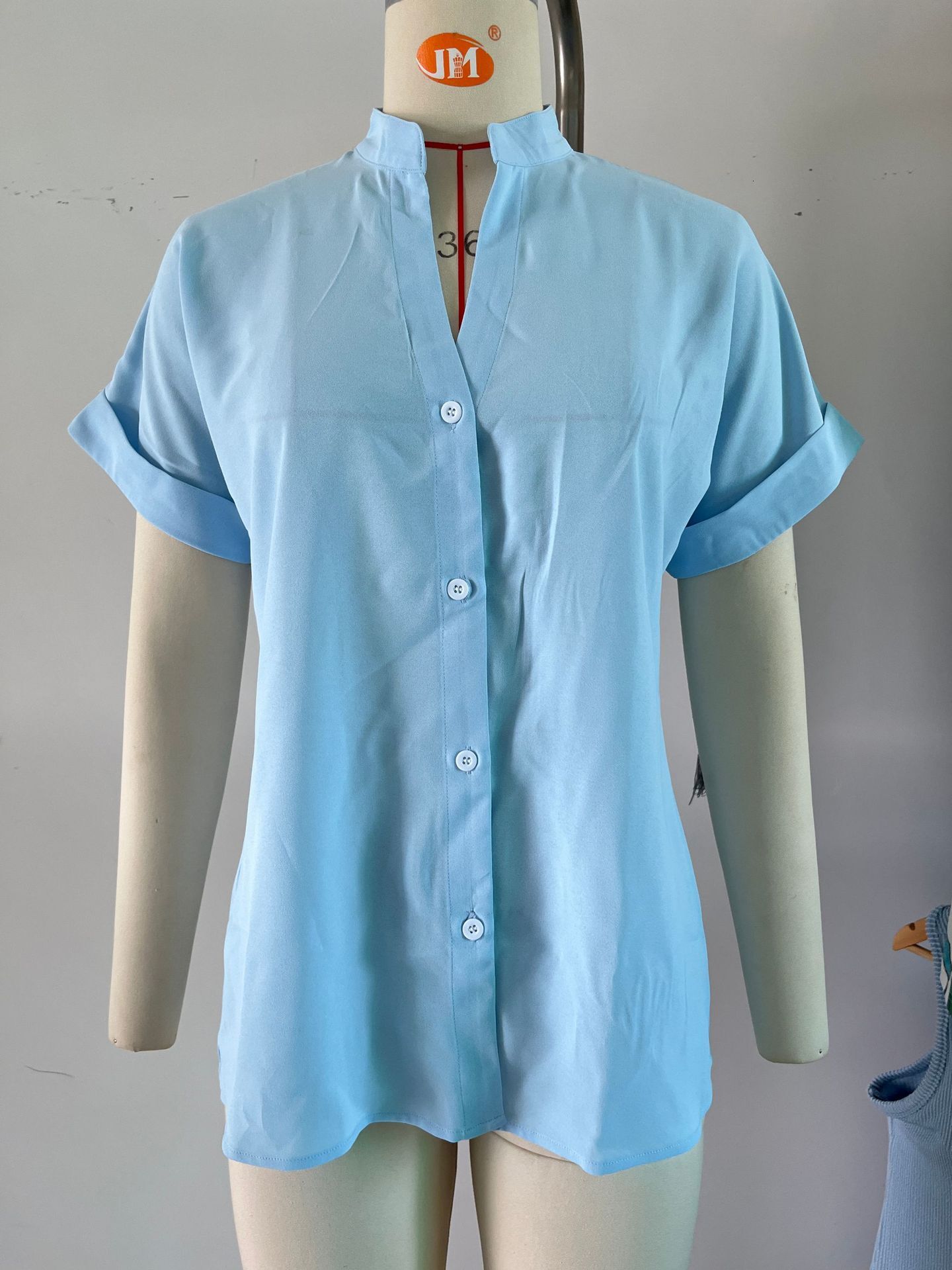 Luxury Designer Clothing Fashion 2025 Summer New Item Solid Color V-neck Loose Short Sleeved Button Up Shirt Chiffon Shirt Fashion Designer Shirt