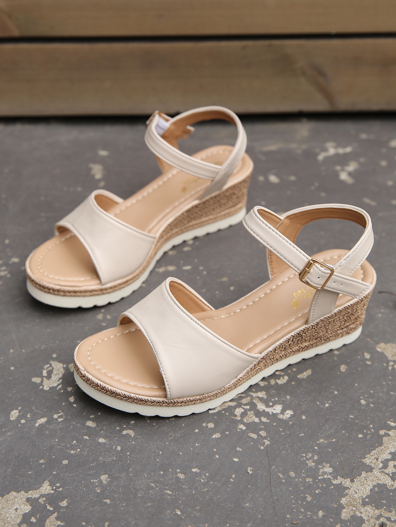One-Strap Wedge 2023 Summer New Round Open Peep Toe Roman Sandals for Women ddmythur