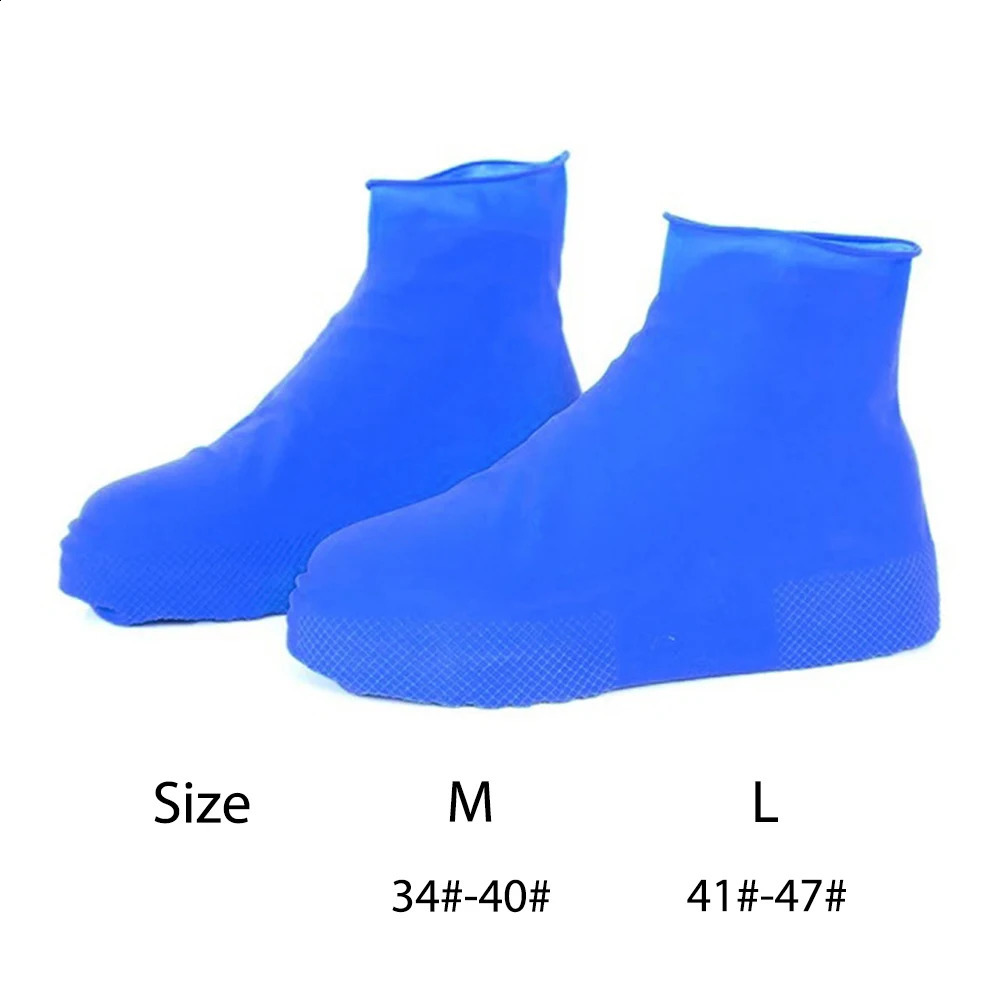 1 Pair Latex WaterProof Shoe Covers Unisex Shoes Protectors Reusable NonSlip Rain Boot Overshoes Walking Accessories 250528