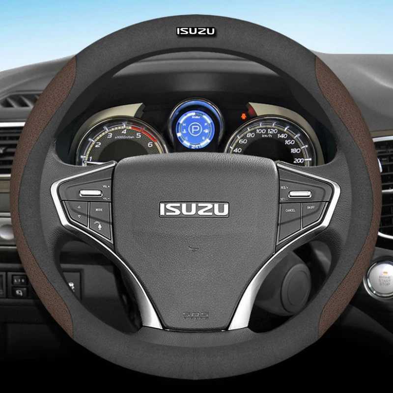 Leather Car Steering Wheel Cover for Isuzu D-MAX 2012 - 2024 MU-X 2012 - 2024 DMax MUX 2012 - 2024 Auto Interior Accessories R250603