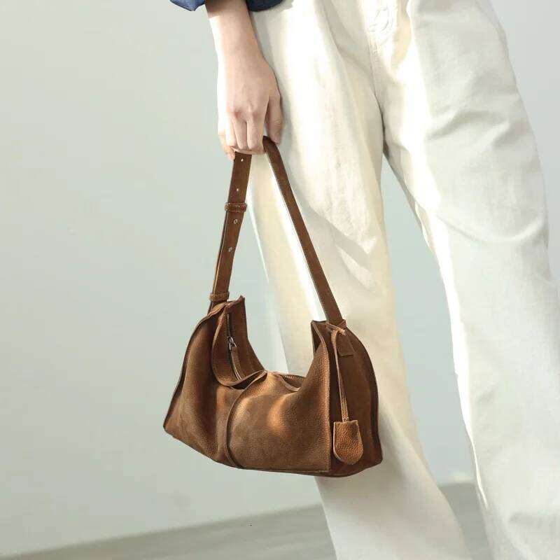 Women's Bags Designer Women's Genuine Leather Vintage Zipper Crossbody Bags Fashion Design Shoulder Bag Soft And Comfortable Handbag