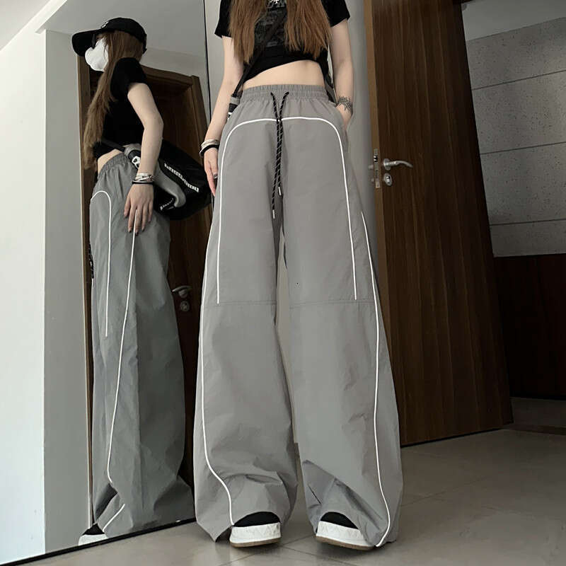 American Style Loose Fit Floor-Length Unisex Summer New Handsome Straight Wide-Leg Casual Trendy Brand Cargo Pants B5