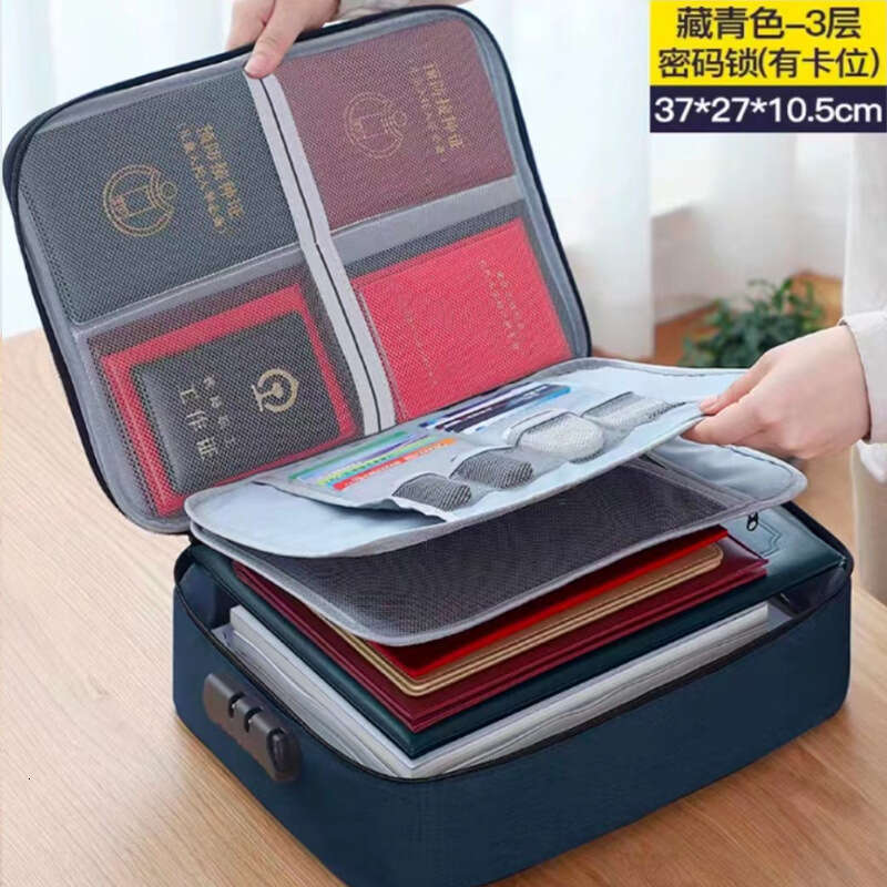 Multi-layer Large Capacity Family File Archive Storage Box Passport Holder Document Bag