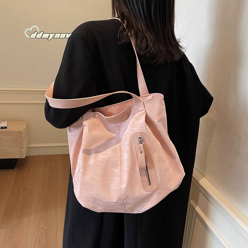 Large Capacity Tote High-end Feel Women's New Simple Versatile Shoulder Bag Korean Style Handbag ddmynov