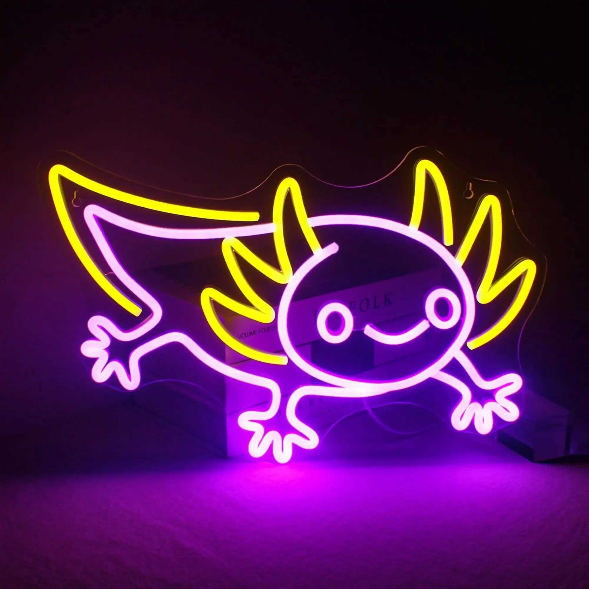 Axolotl Neon Sign USB LED Light for Wall Decor Adorable Ambiance in Bedroom Game Room Perfect Gift for Amphibian Enthusiasts XJ250602