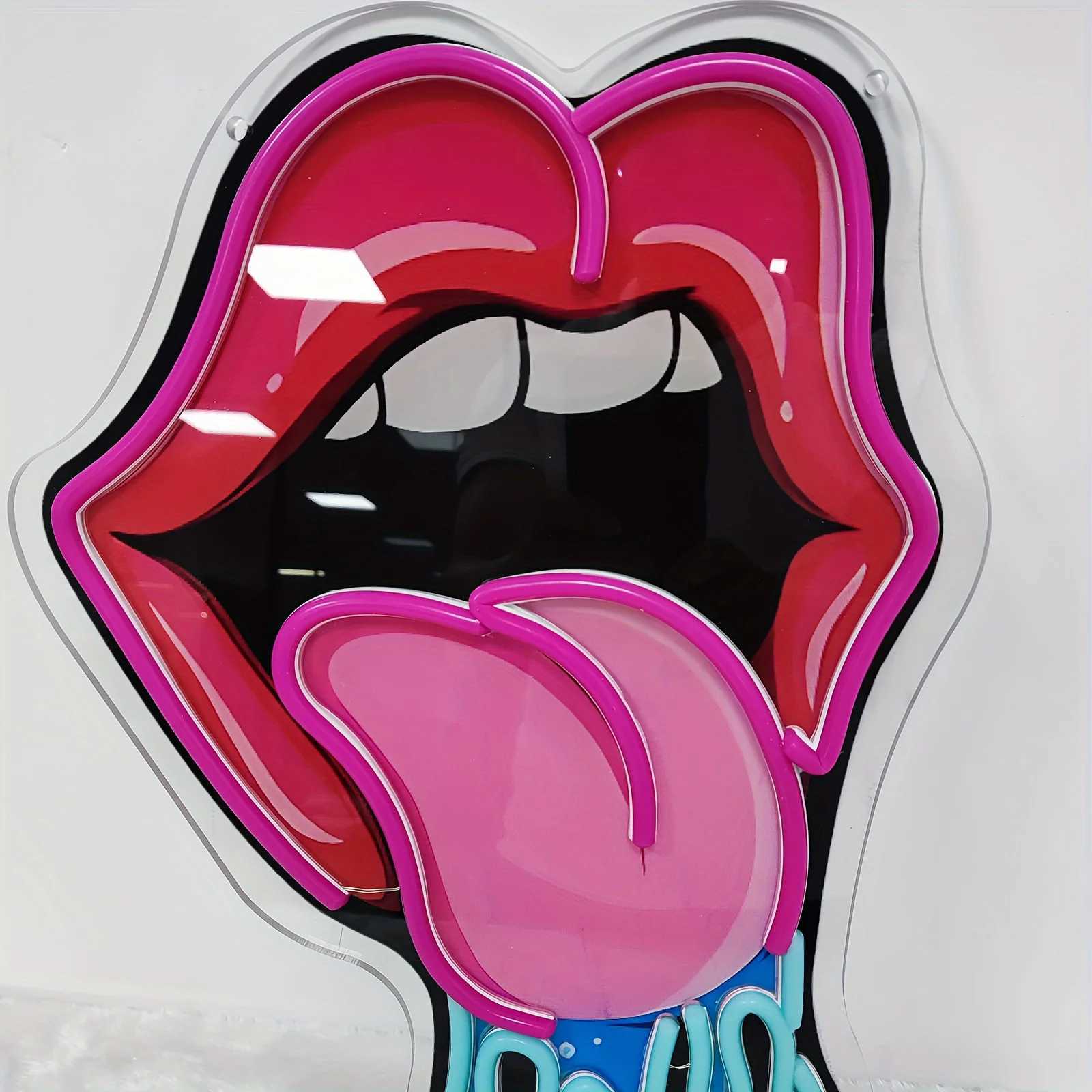 Pink Lips Neon Light USB Powered Wall Decor with Adjustable Brightness Perfect for Bedroom Party Decor Great Gift for Friends XJ250602