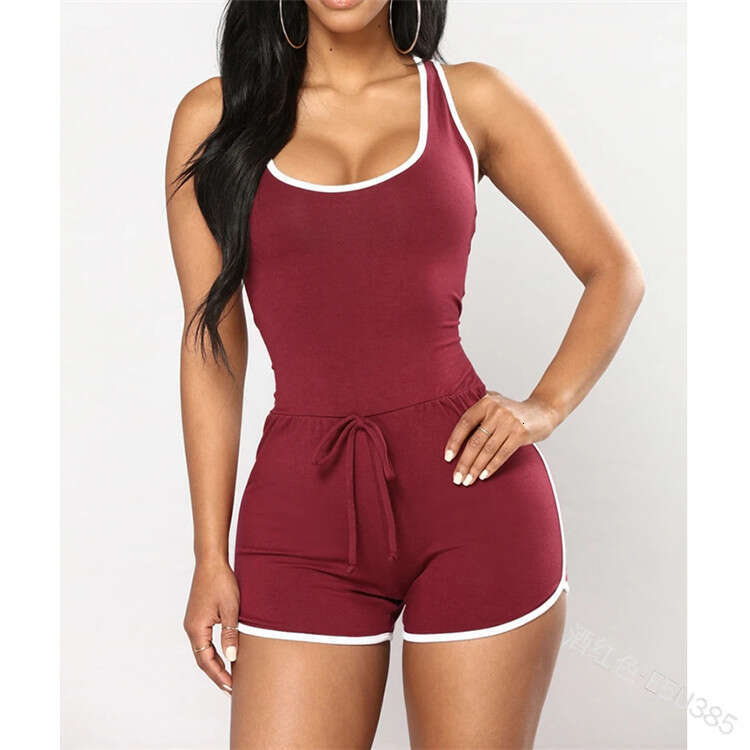 Sexy One-Piece Swimsuit Women's Solid Color Boxer Bikini Swimwear B5