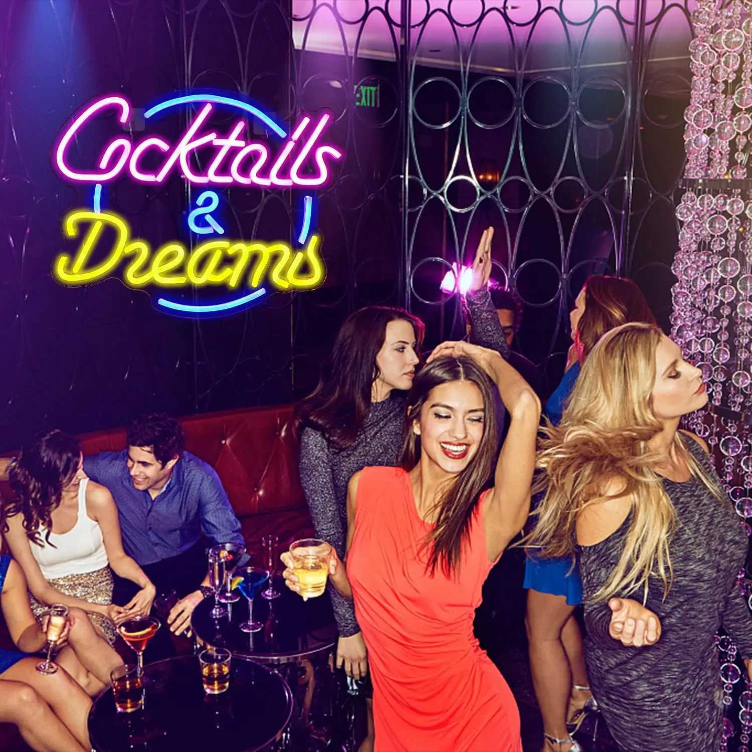 Cocktails Dreams Neon sign Suitable for bar wall decoration can be powered by USB Adjustable LED lights XJ250602