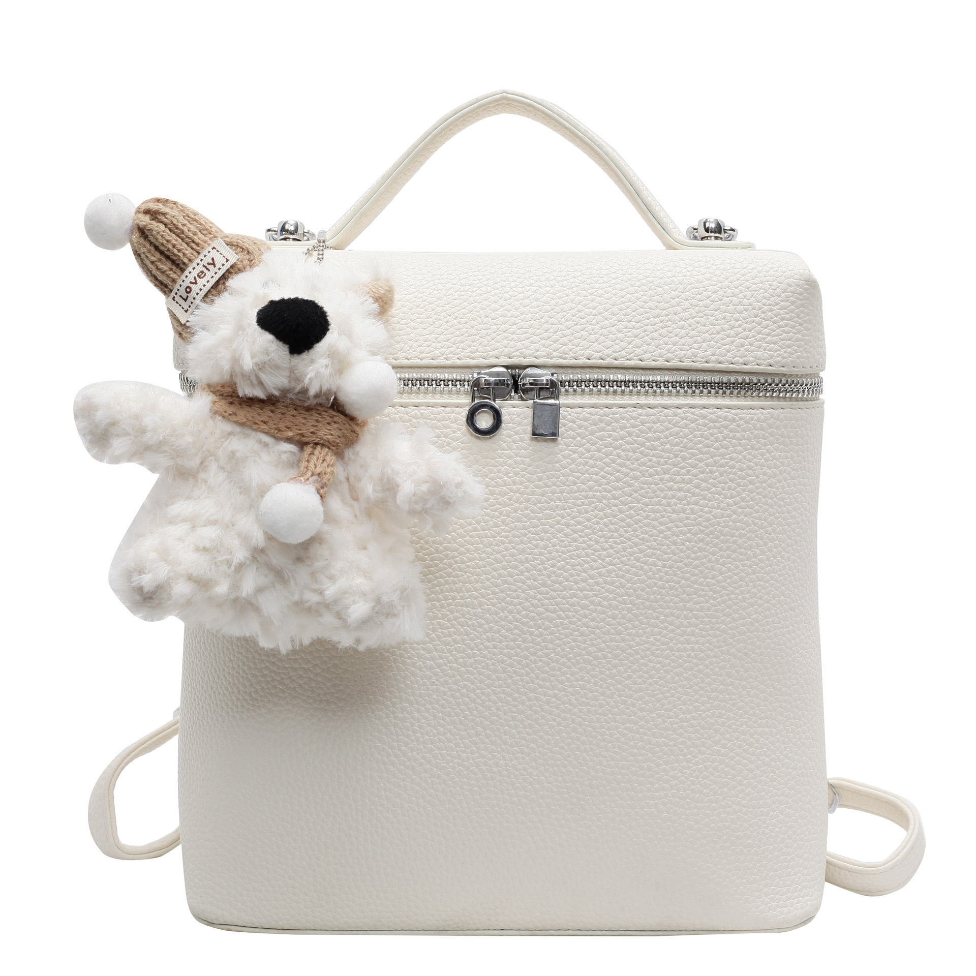 designer Korean Style Fashion Trend Lychee Pattern Backpack for Women 2025 New Simple Fresh Cute Versatile Single Shoulder Crossbody Bag