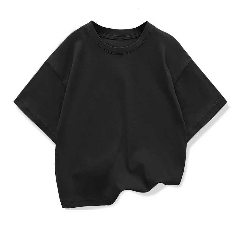 Summer Kids Multi-color Loose Short Sleeved T-shirt Solid Color Boys and Girls Top Childrens Pure Cotton Casual Student Tee T250603